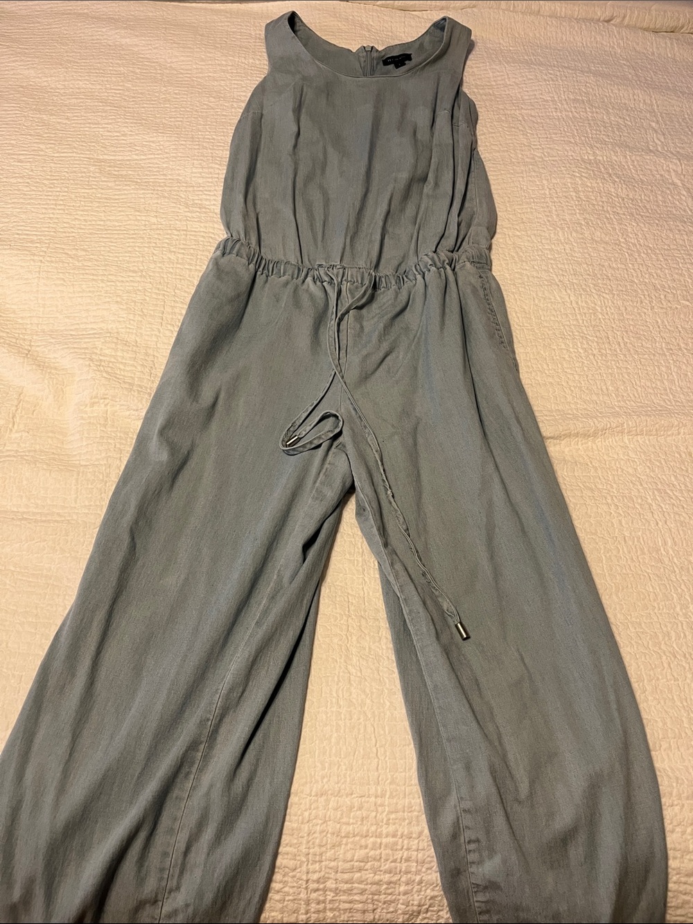 H by Halston Denim Sleeveless Wide-Leg Jumpsuit Size 2
